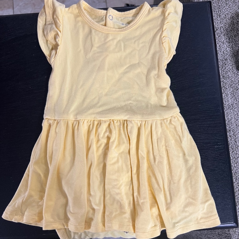 Kyte baby twirl bodysuit dress- daffodil